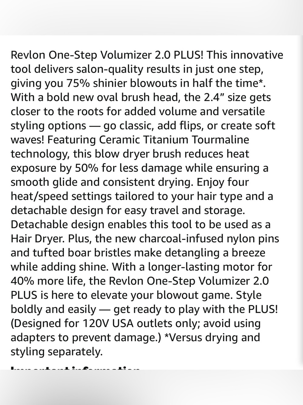 $75. Revlon One-Step Volumizer PLUS Dryer - Black volumizer plus. New open box - Picture 12 of 16